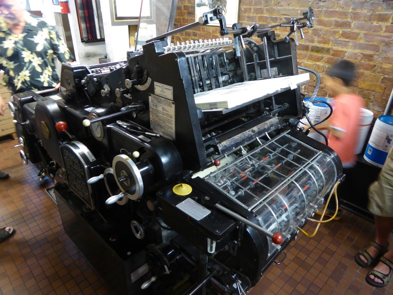 Heidelberg printing machine at Porcupine's quilt