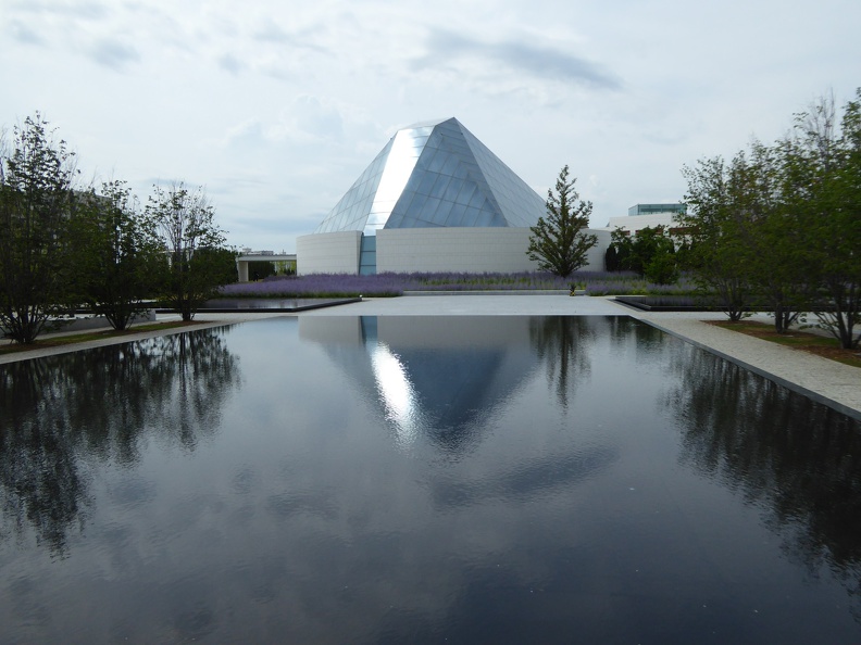 View onto the Ismaili Centre's Prayer Hall formed by a glass dome