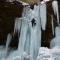 P1000741.JPG -- Masumi enjoying a warm and sunny ice fall