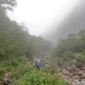 P1020946.JPG -- Climbing up Binbo-sawa in the rain